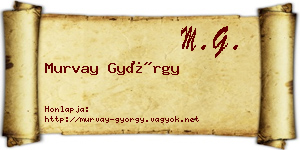 Murvay György névjegykártya